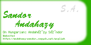 sandor andahazy business card